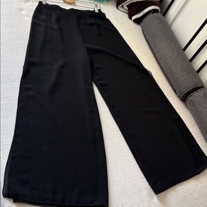 Joseph Ribkoff Vintage Black Wide-Leg Split-Seam Pants - size S